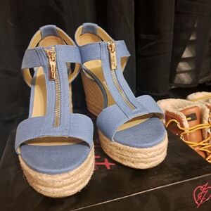 MICHAEL Michael Kors Blue Wedge Sandals